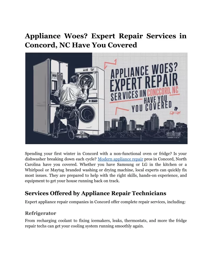 appliance woes expert repair services in concord