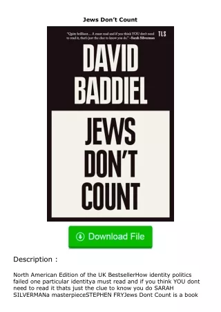 [PDF]❤READ⚡ Jews Don’t Count