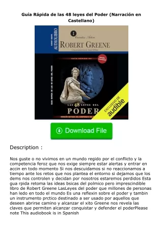 Download⚡(PDF)❤ Guía Rápida de las 48 leyes del Poder (Narración en Castellano