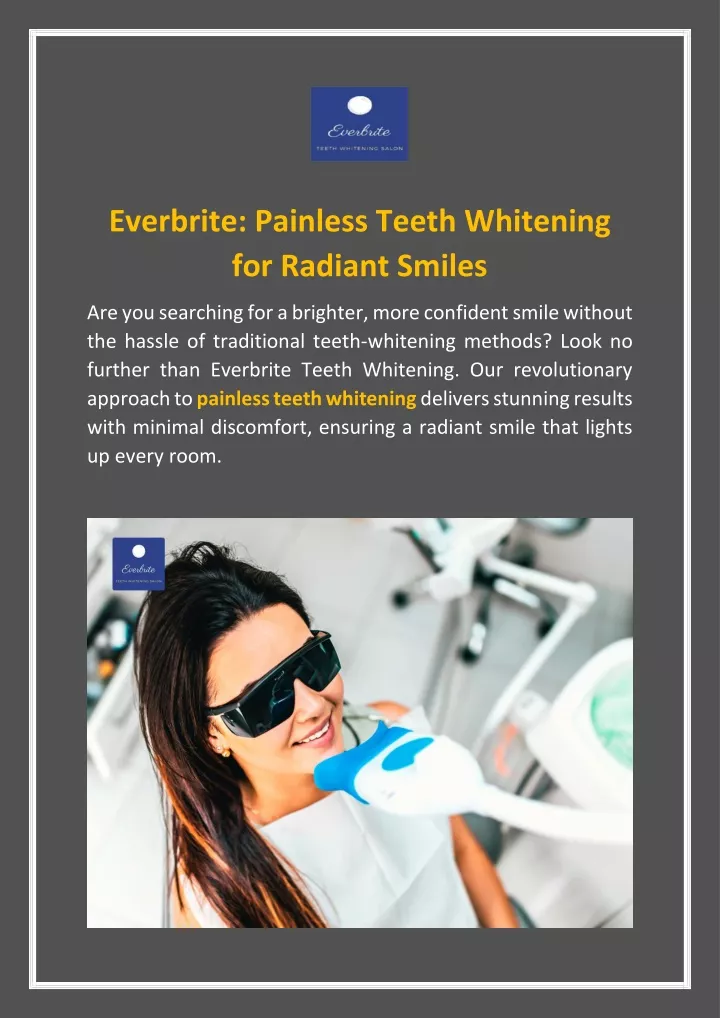 everbrite painless teeth whitening for radiant