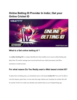 Online Betting ID Provider In India _ Get your Online Cricket ID (1)
