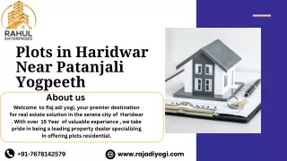 Plots in Haridwar  Near Patanjali Yogpeeth