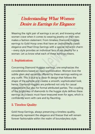 Understanding What Women Desire in Earrings for Elegance