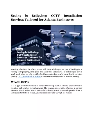 Seeing is Believing_ CCTV Installation Services Tailored for Atlanta Businesses