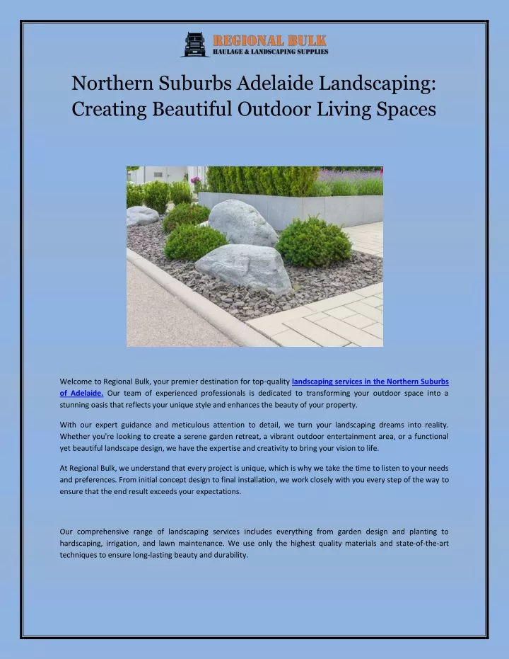 northern suburbs adelaide landscaping creating