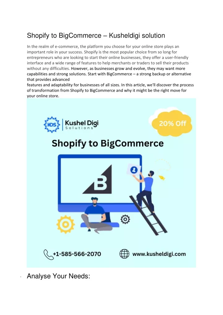 shopify to bigcommerce kusheldigi solution