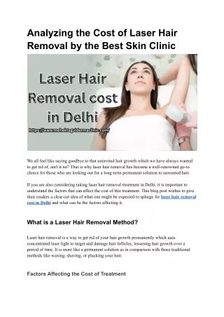 Laser Hair Removal cost in Delhi