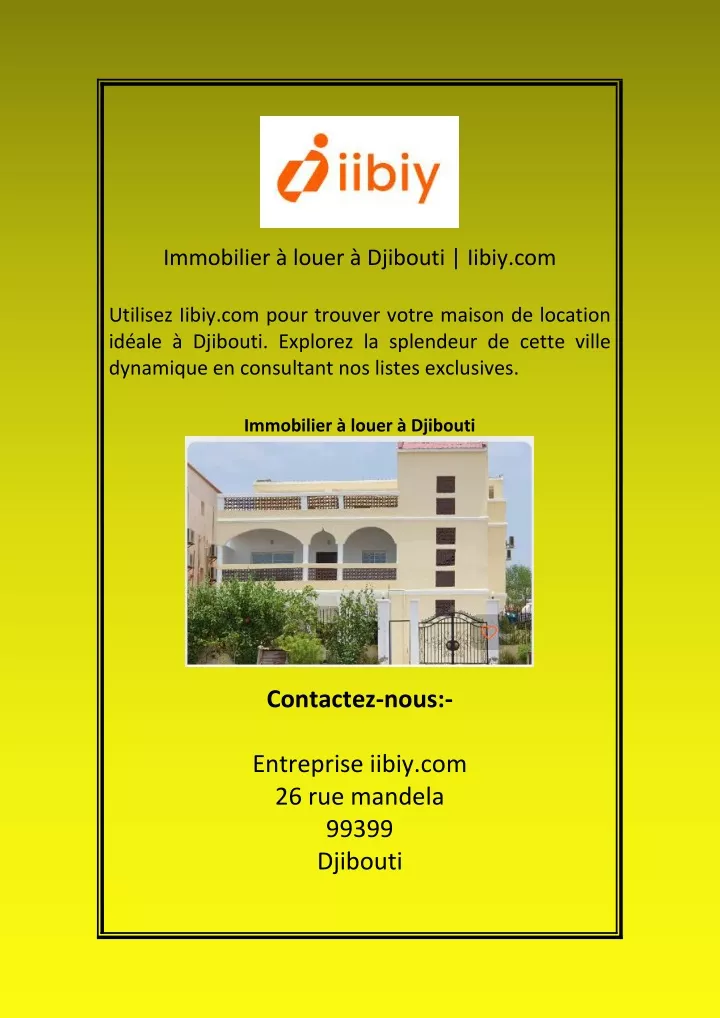 immobilier louer djibouti iibiy com