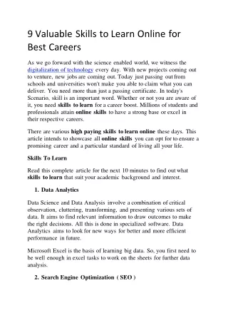 9 valuable skills to learn online for best careers