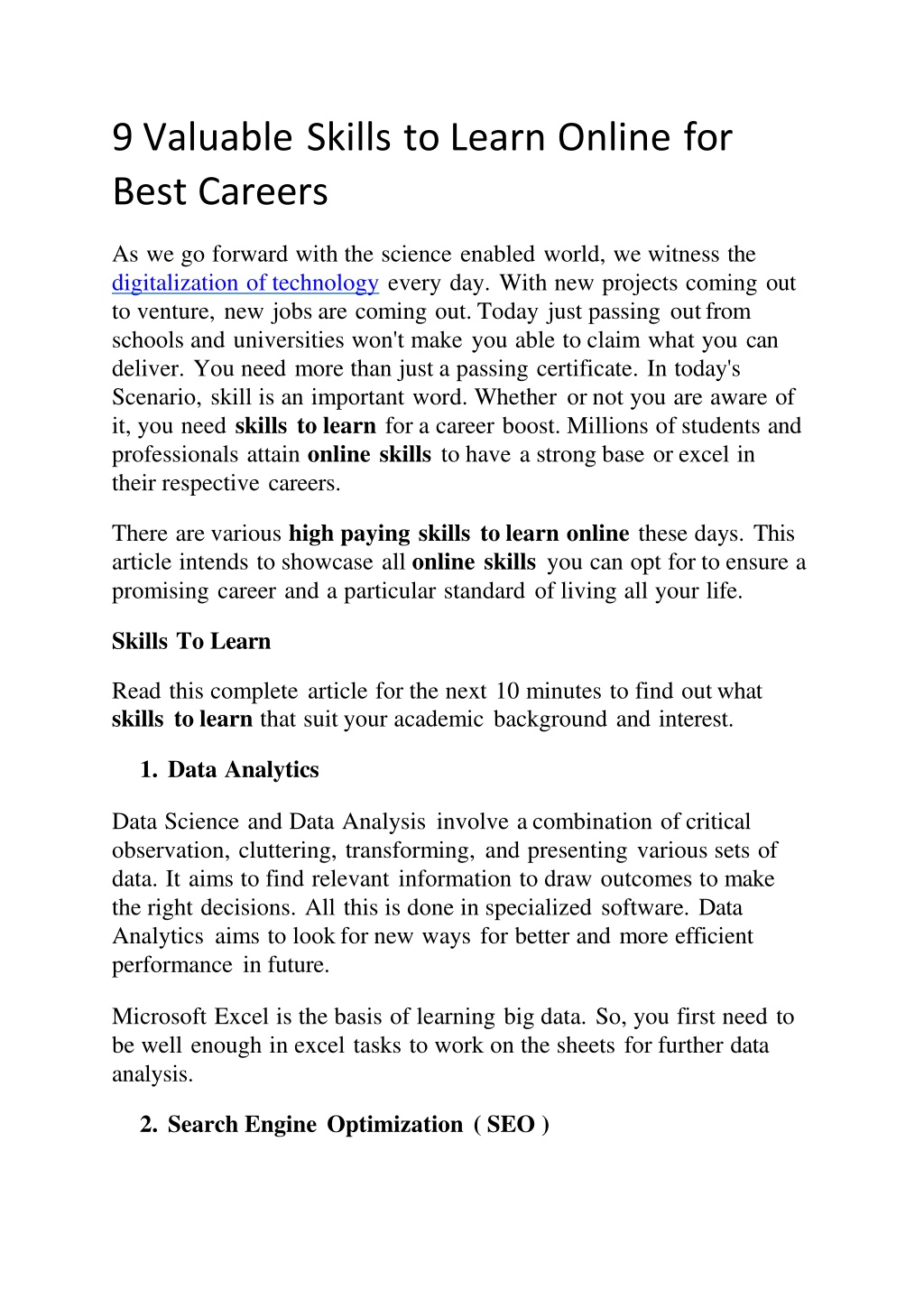 Ppt 9 valuable skills to learn online for best careers powerpoint
