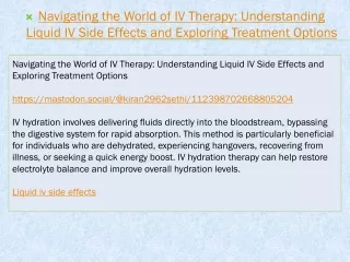 Navigating the World of IV Therapy Understanding Liquid IV Side Effects and Exploring Treatment Options