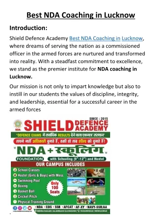 Top NDA Coaching in Lucknow