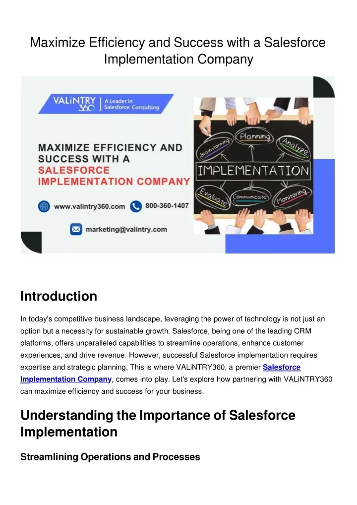 maximize efficiency and success with a salesforce