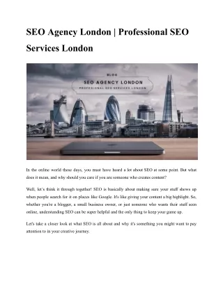 SEO Agency London _ Professional SEO Services London