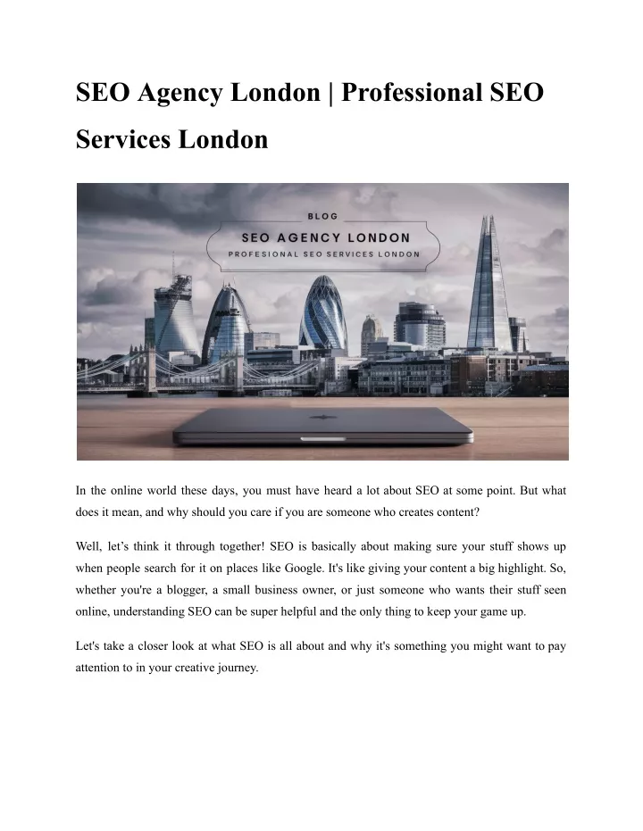 seo agency london professional seo