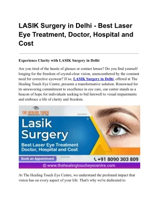 LASIK Surgery in Delhi