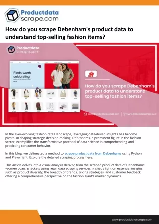 How do you scrape Debenham's product data to understand top-selling fashion items