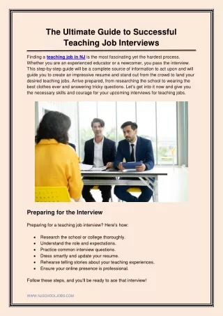 The Ultimate Guide to Successful Teaching Job Interviews