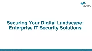 Securing Your Digital Landscape Enterprise IT Security Solutions