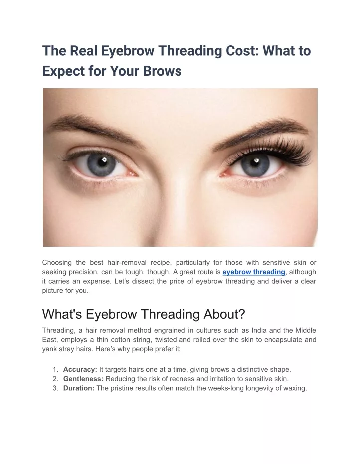 the real eyebrow threading cost what to expect