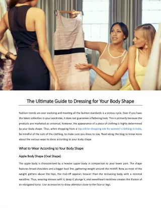 The Ultimate Guide to Dressing for Your Body Shape