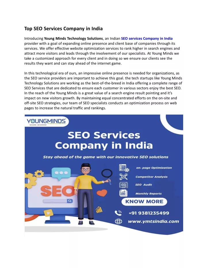 top seo services company in india introducing