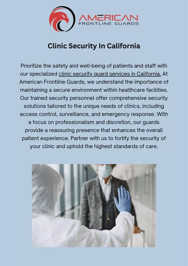 clinic security in california