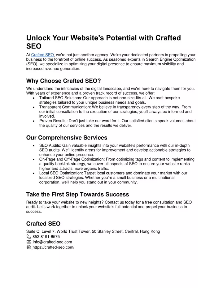 unlock your website s potential with crafted