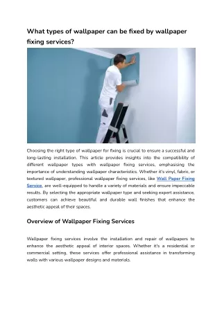 What types of wallpaper can be fixed by wallpaper fixing services