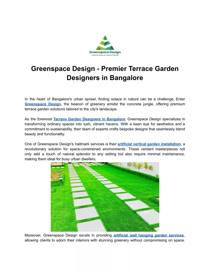 greenspace design premier terrace garden