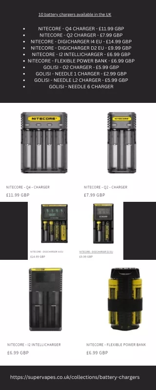 10 battery chargers available in the UK