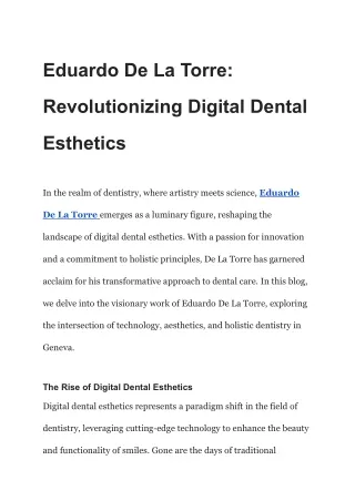 Eduardo De La Torre_ Revolutionizing Digital Dental Esthetics