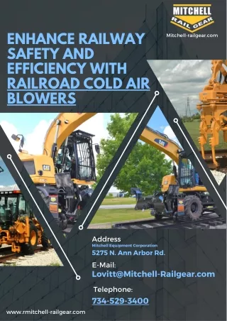 Enhance Railway Safety and Efficiency with Railroad Cold Air Blowers