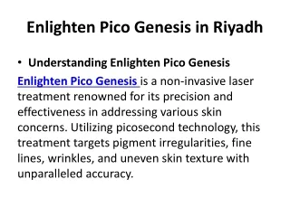 Enlighten Pico Genesis in Riyadh