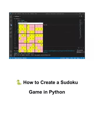 How to Create a Sudoku Game in Python