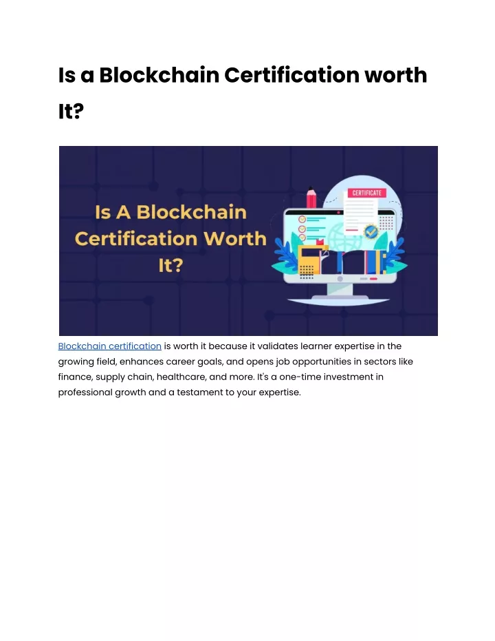 is a blockchain certification worth it