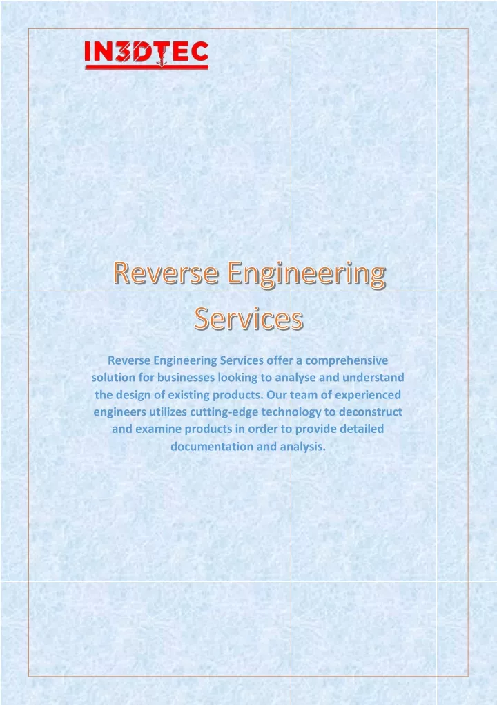 reverse engineering services offer