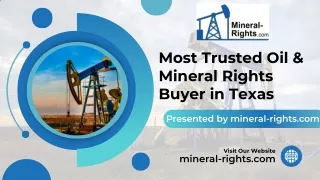 Oil Royalty Interests| Most Trusted Oil & Mineral Rights Buyer in Texas| Oil and