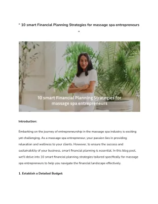 MioSalon _ 10 smart Financial Planning Strategies for massage spa entrepreneurs