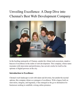 Unveiling Excellence_ A Deep Dive into Chennai's Best Web Development Company