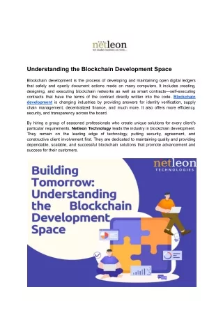 Understanding the Blockchain Development Space