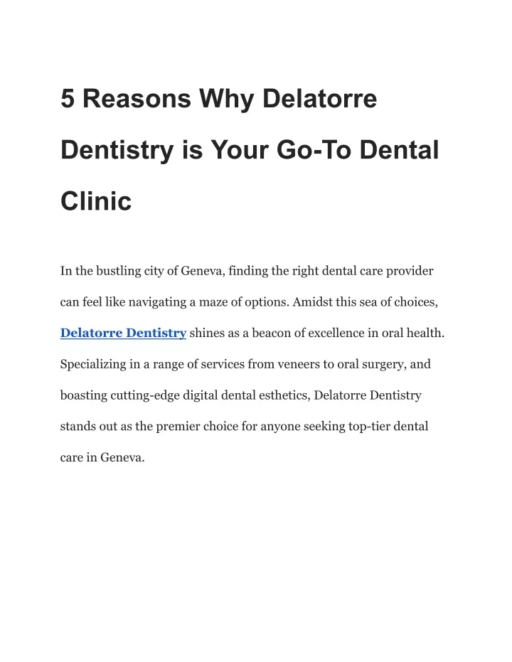 5 reasons why delatorre