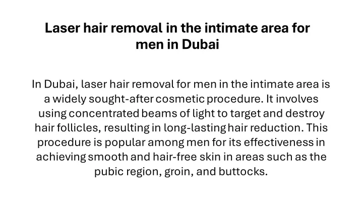 laser hair removal in the intimate area