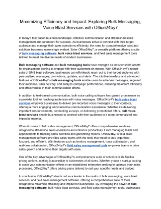 Maximizing Efficiency and Impact_ Exploring Bulk Messaging, Voice Blast Services with Office24by7 - Google Docs