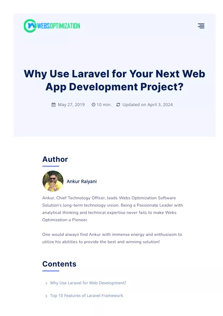 why use laravel for your next web app development