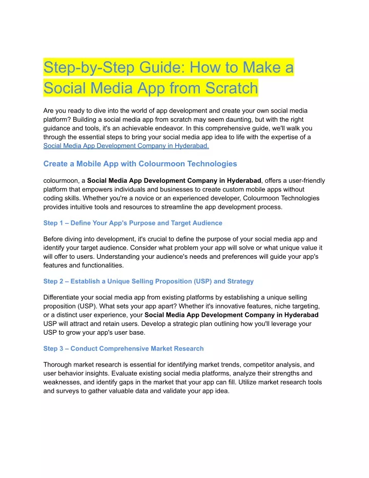 step by step guide how to make a social media