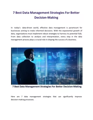 7 Best Data Management Strategies For Better Decision-Making