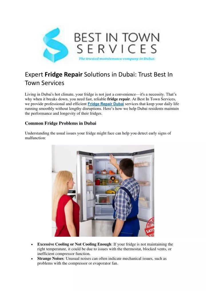 expert fridge repair solutions in dubai trust