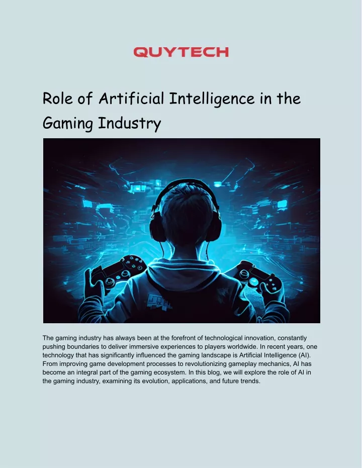 role of artificial intelligence in the gaming