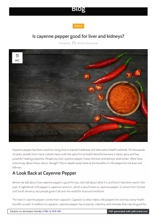 The Ultimate Guide to Cayenne Pepper Benefits for Liver and Kidneys